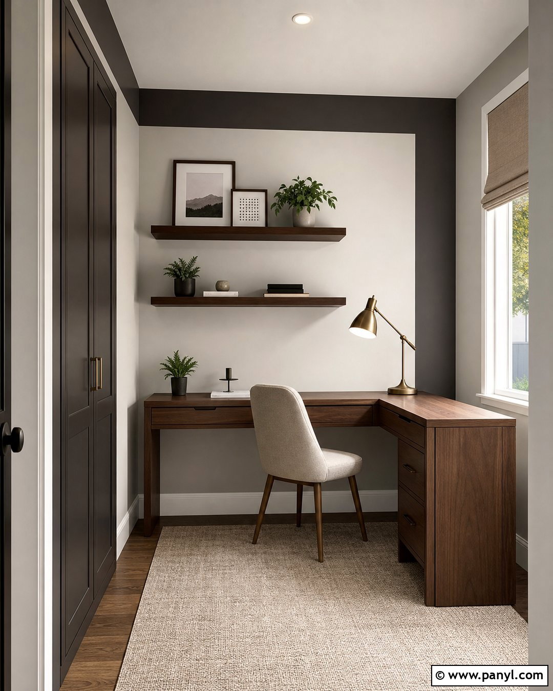 Blackened Taupe Corner Wall Border - 20 Neutral Color Wall Border Ideas