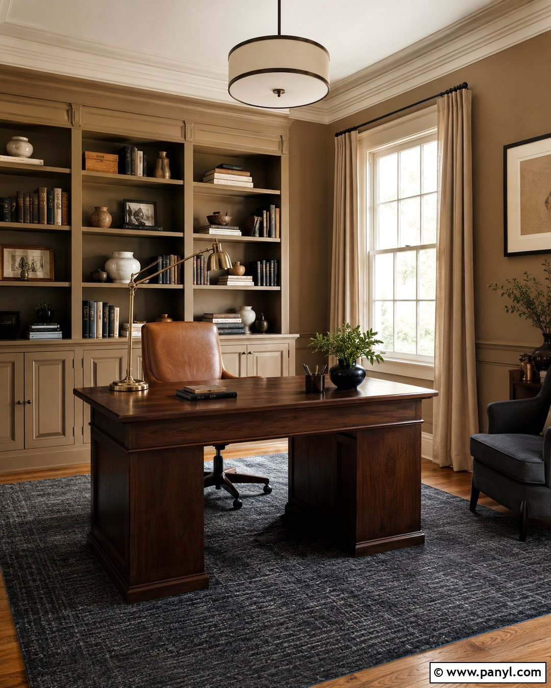 Bleeker Beige Home Office - 20 Tan Wall Paint Colors