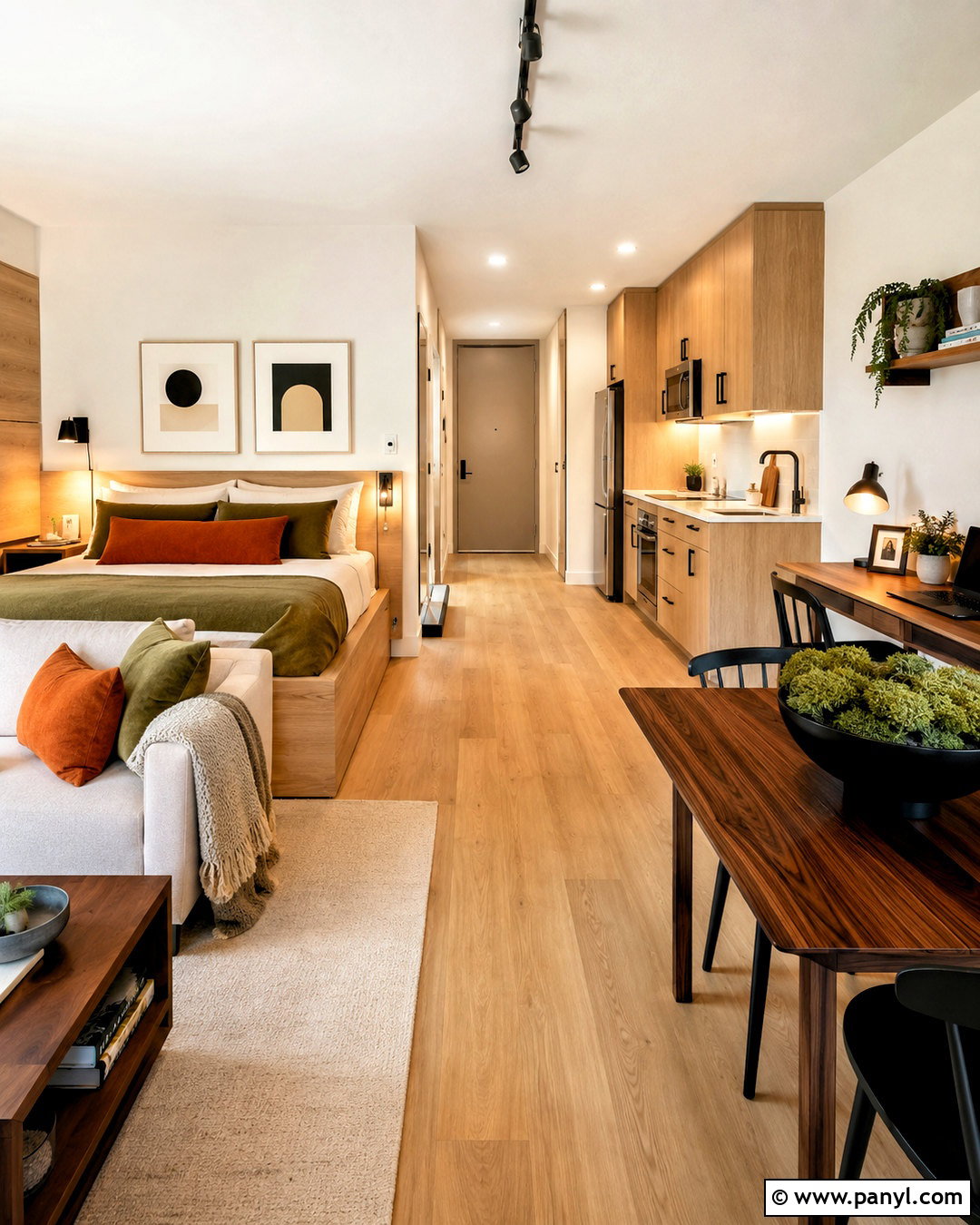 Blonde Oak And Chestnut Studio - 20 different wood tones in one room ideas
