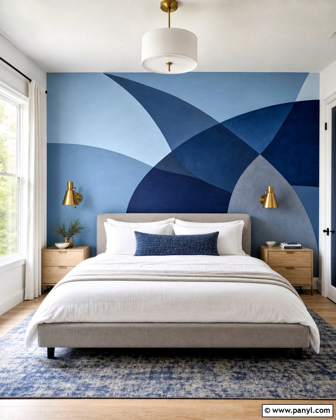 Blue Abstract Accent Wall - 20 abstract accent wall ideas