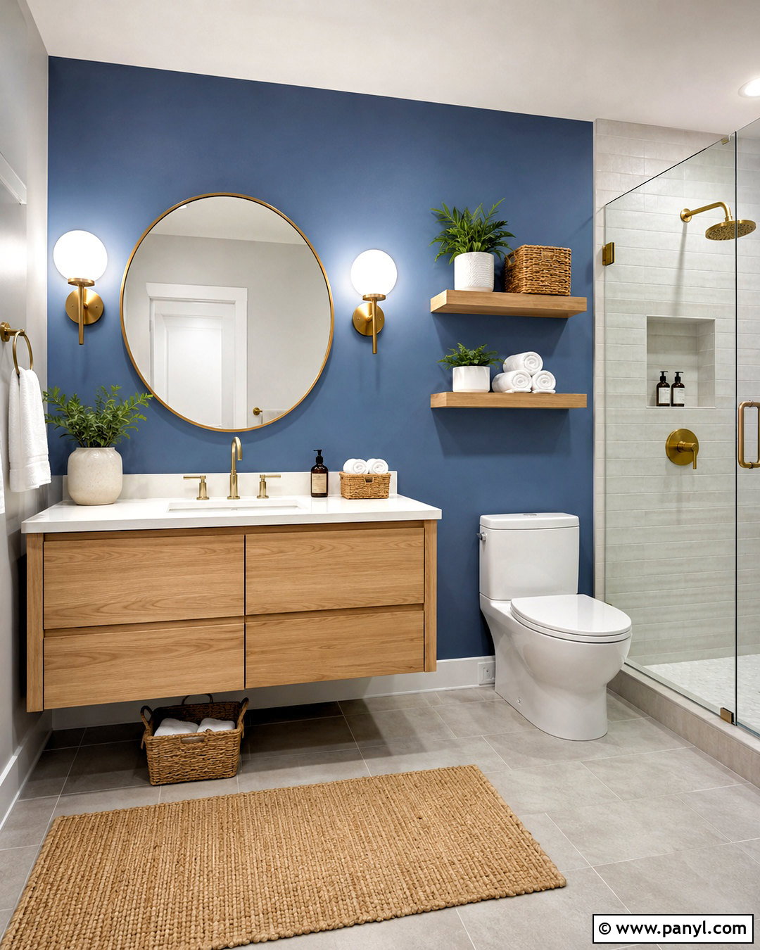 Blue Accent Wall Bathroom - 20 blue accent walls