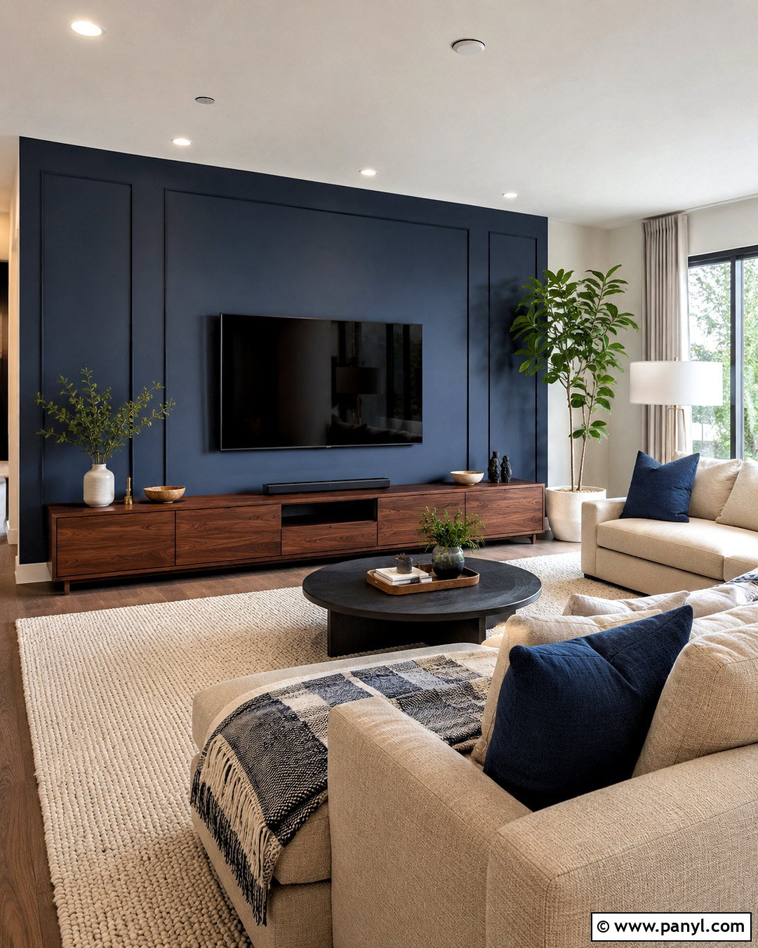 Blue Accent Wall Behind TV - 20 blue accent walls