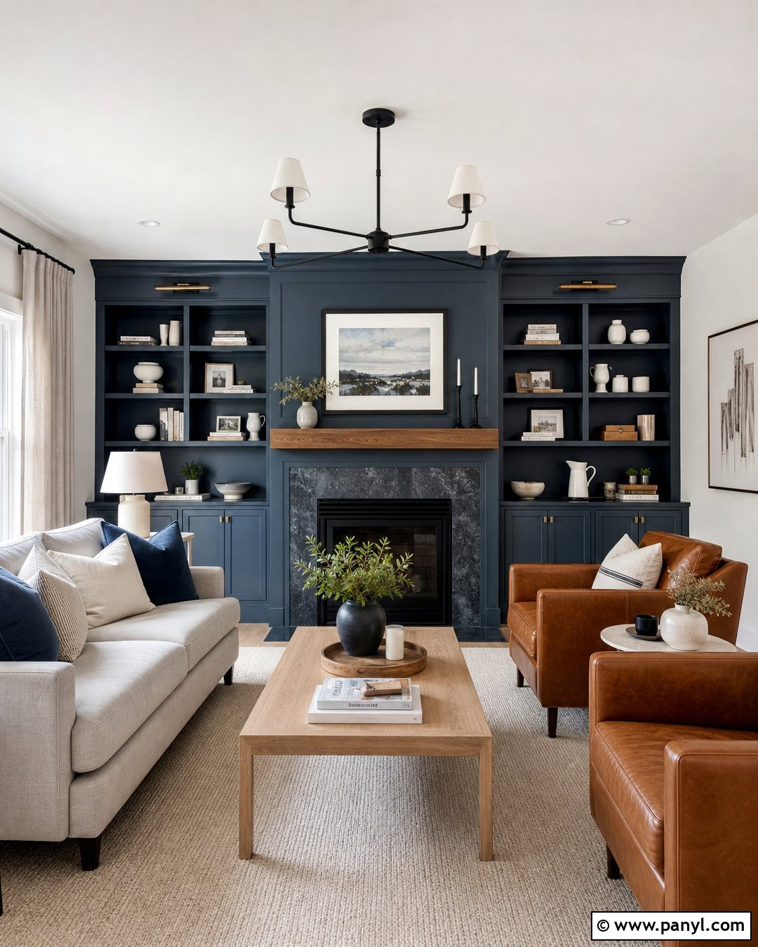 Blue Accent Wall Living Room - 30 blue walls room ideas