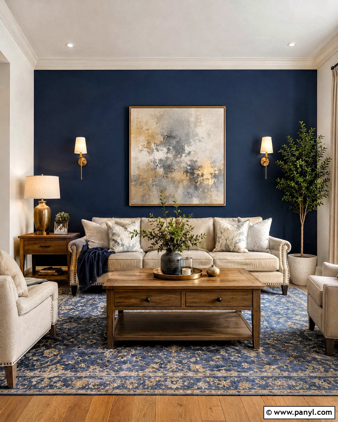 Blue Accent Wall Living Room - 20 blue paint living room ideas