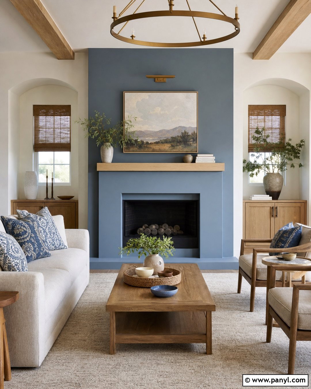 Blue Accent Wall Living Room - 20 Calming Blue Wall Color Ideas