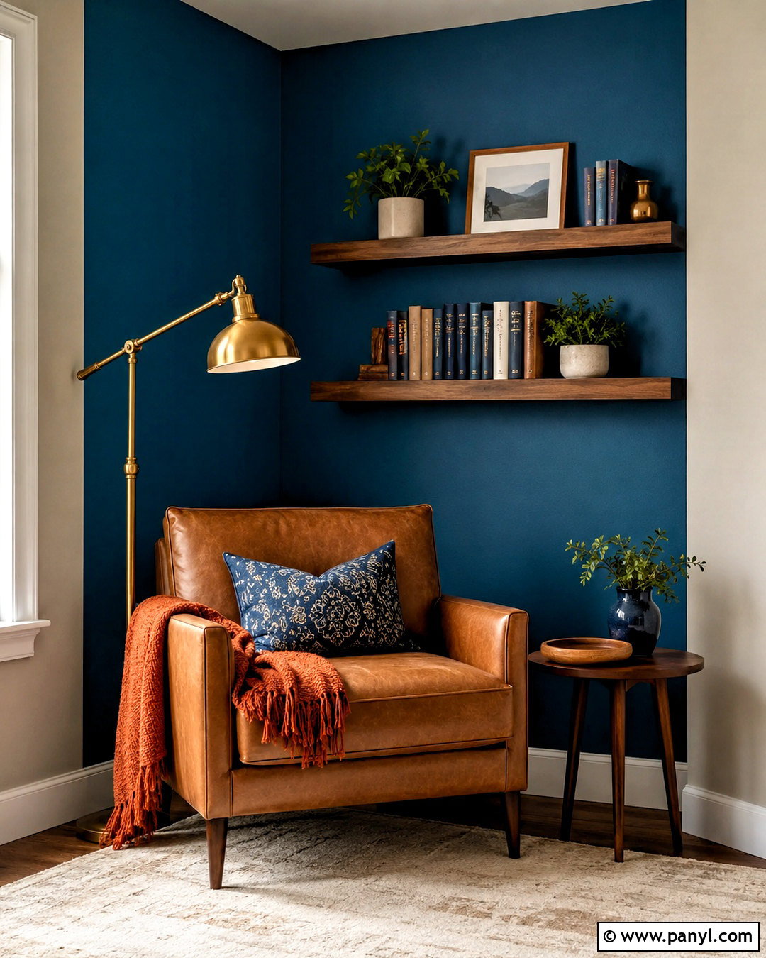 Blue Accent Wall Reading Corner - 20 blue accent walls