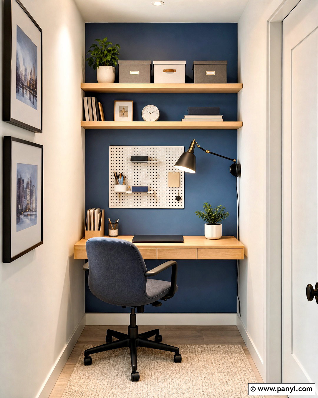 Blue Accent Wall Small Office - 20 blue accent wall office ideas