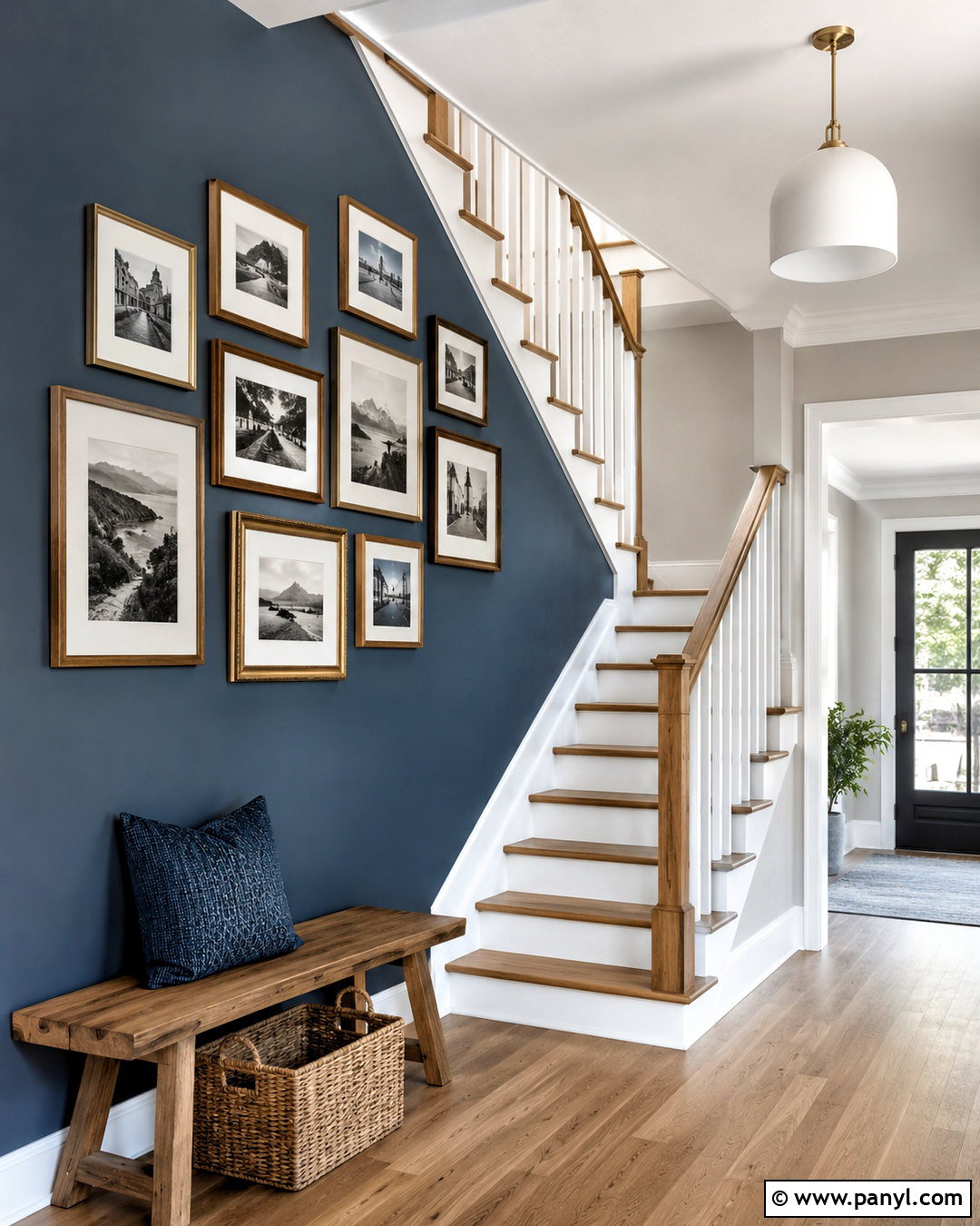 Blue Accent Wall Staircase - 20 blue accent walls