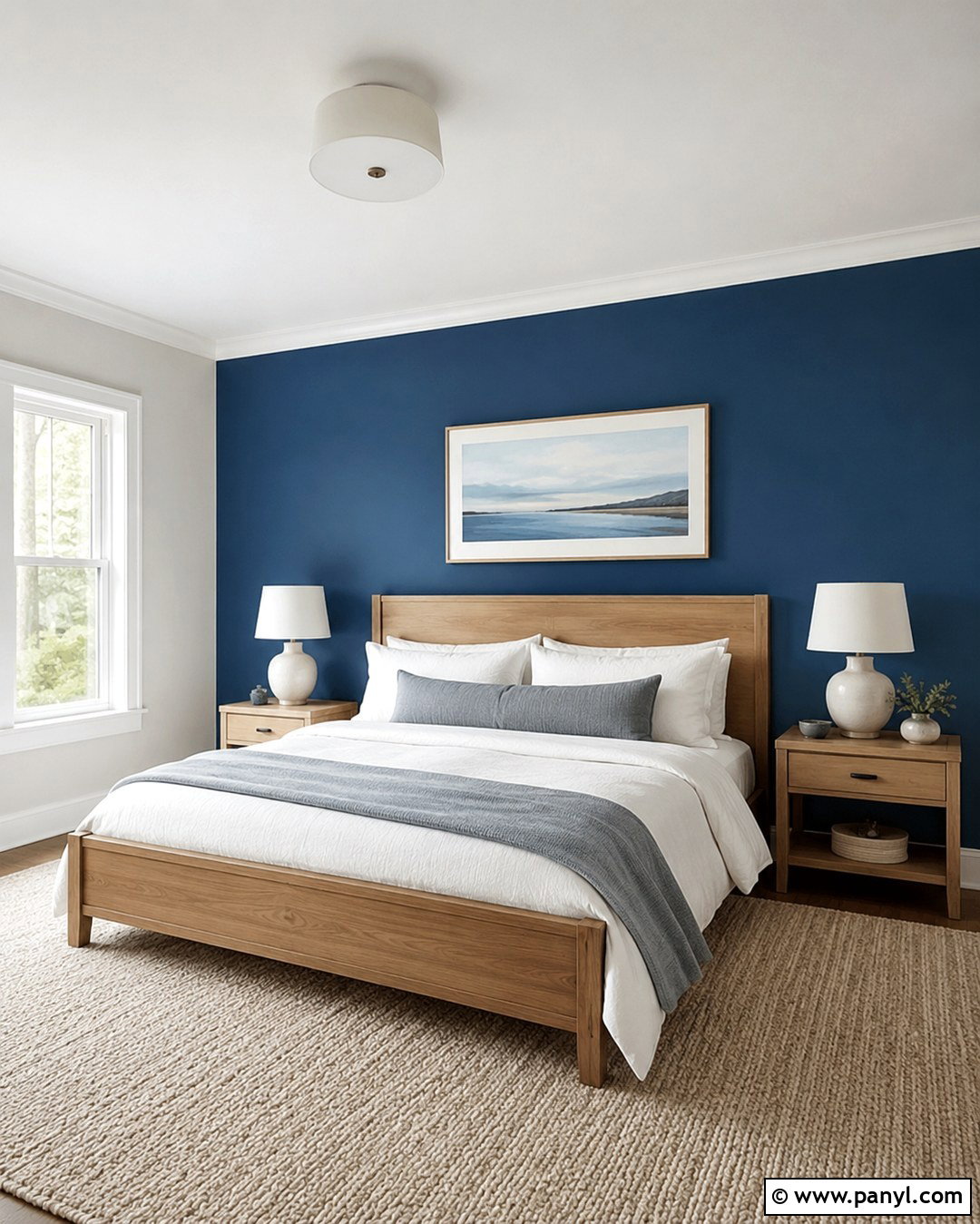 Blue Accent Wall With White Trim - 20 Blue Wall White Trim Ideas