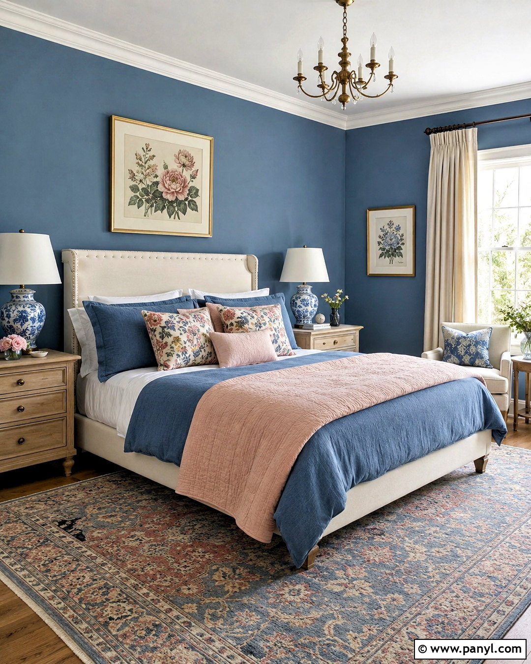 Blue And Blush Bedroom - 20 blue colour bedroom ideas