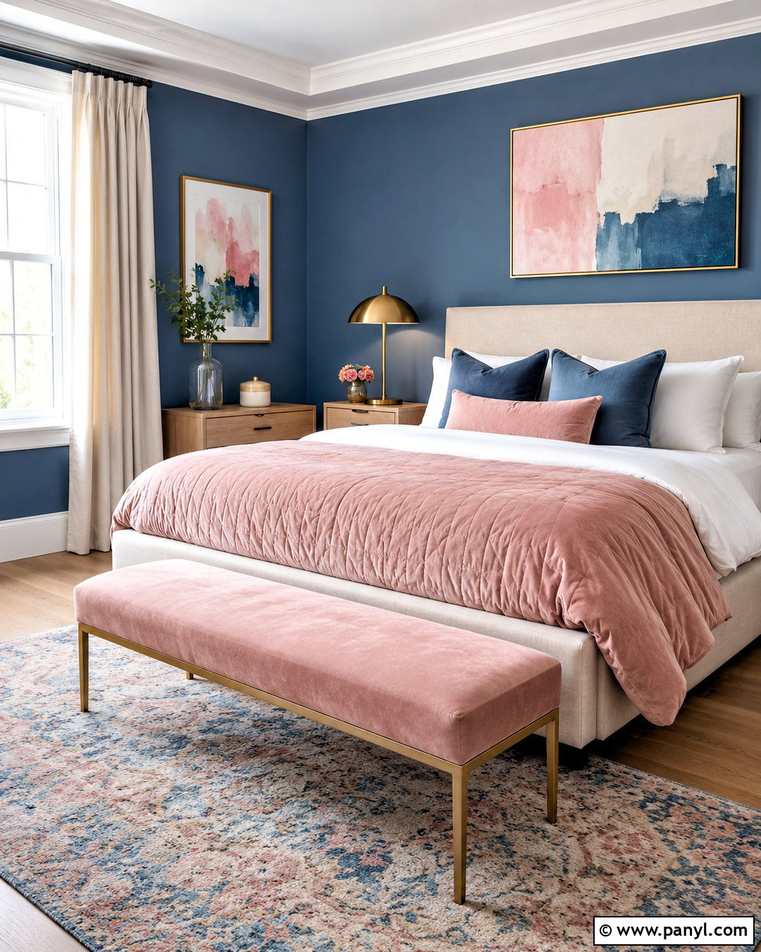 Blue And Blush Bedroom - 20 blue color bedroom ideas