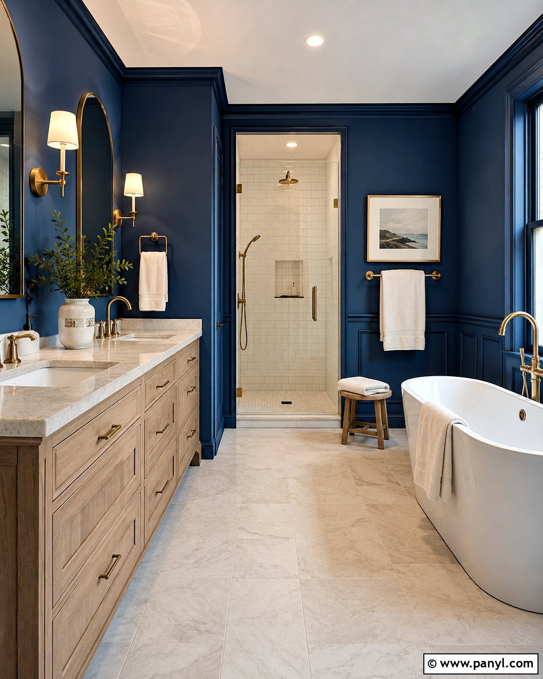 Blue And Brass Bathroom - 20 modern blue bathroom ideas