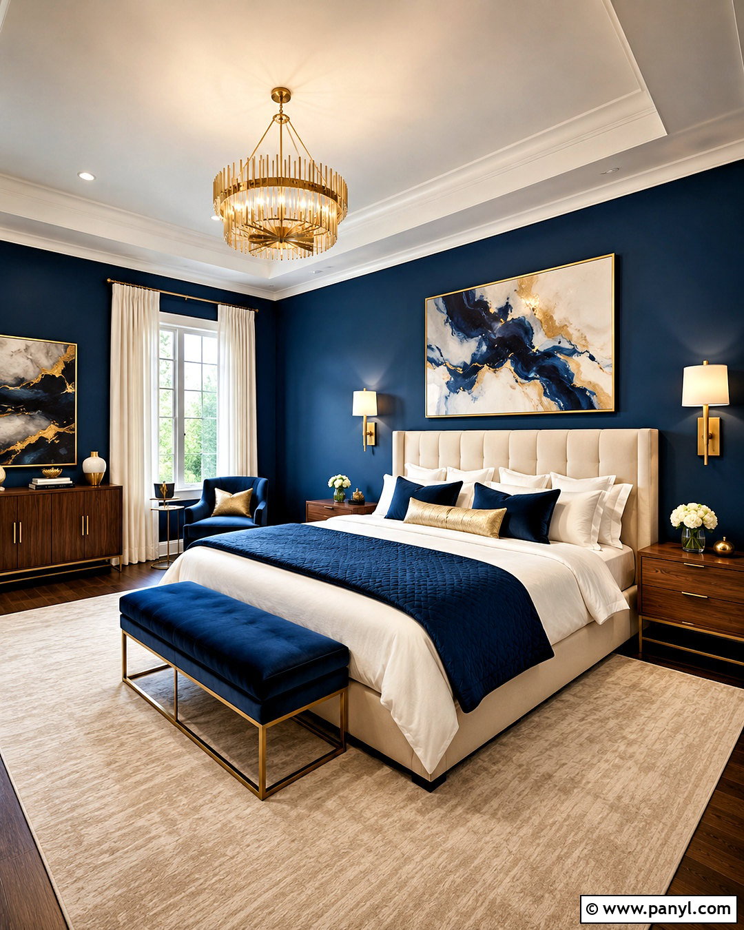 Blue And Gold Bedroom - 20 blue bedroom design ideas