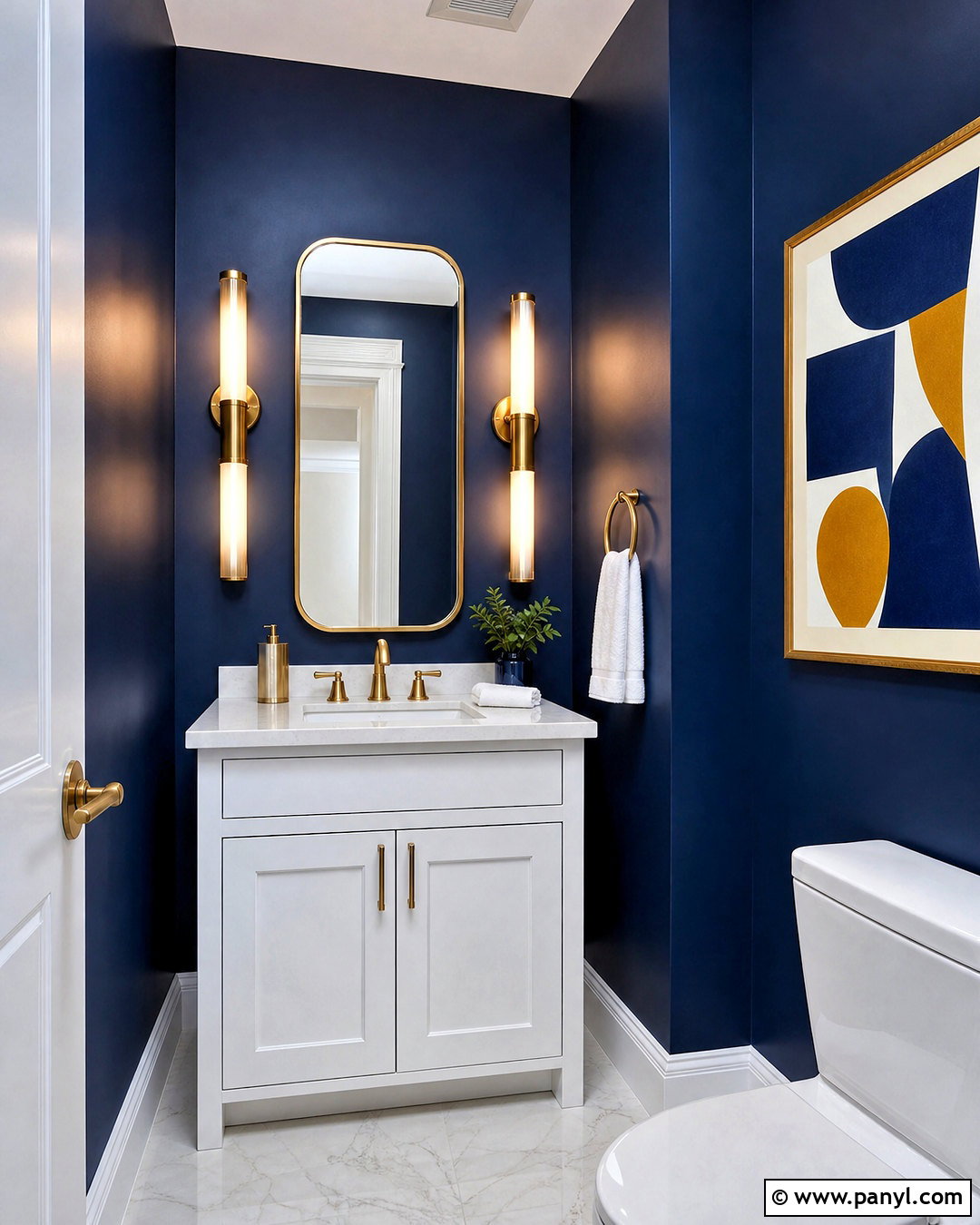 Blue And Gold Half Bathroom - 20 blue half bathroom ideas