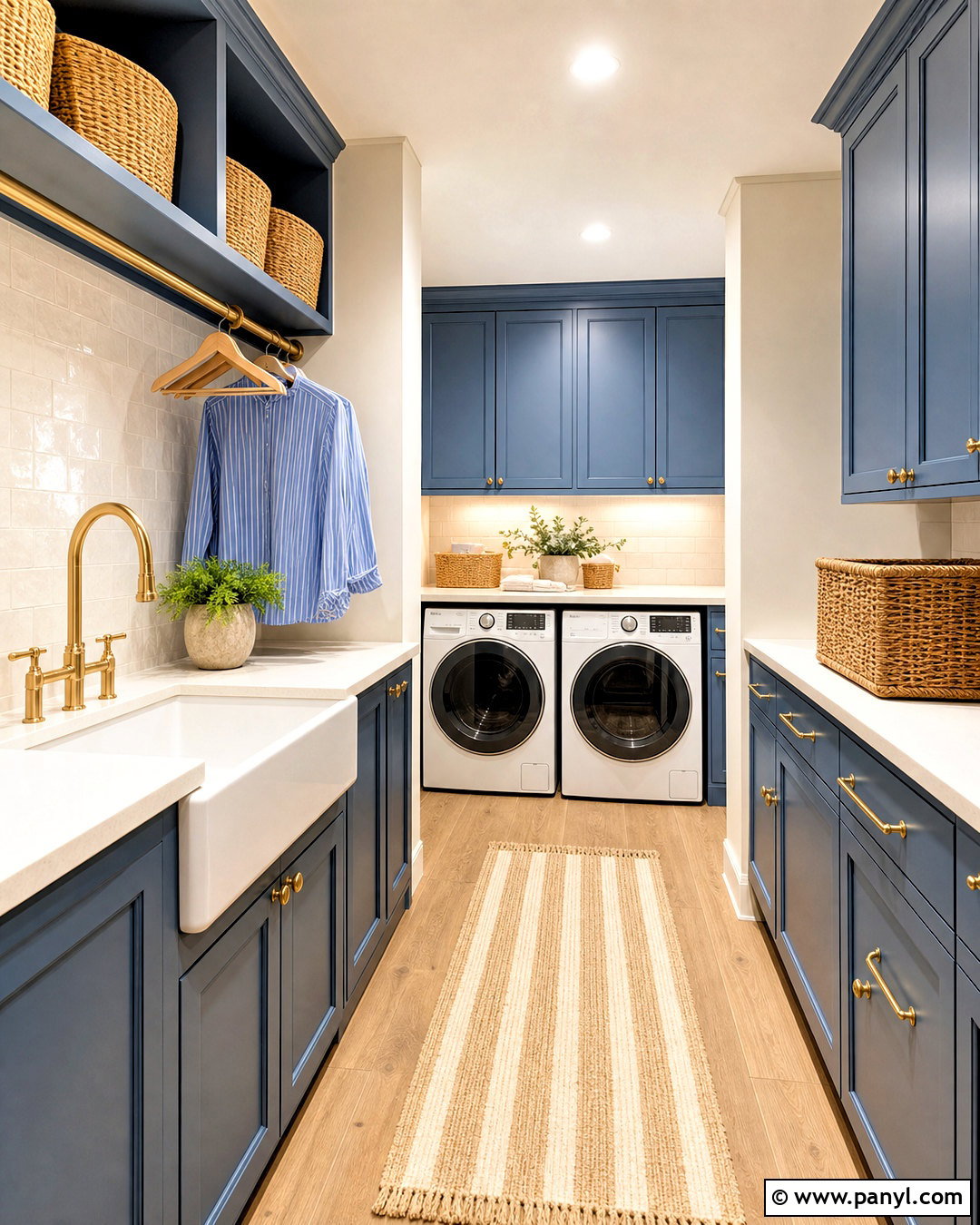Blue And Gold Laundry Room - 20 gold interior design ideas