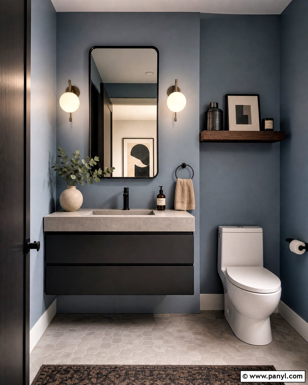 Blue And Gray Half Bathroom - 20 blue half bathroom ideas