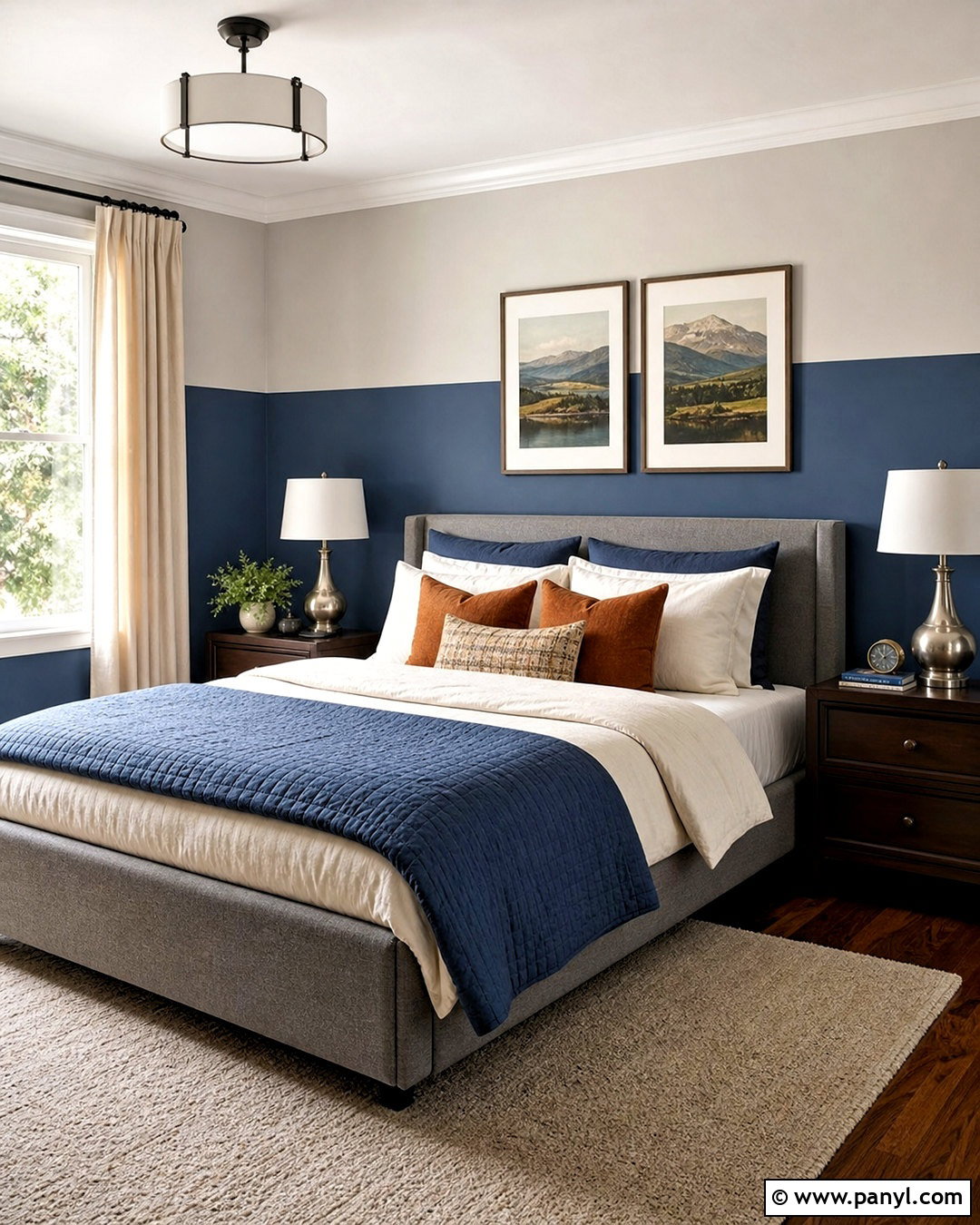 Blue And Gray Half Painted Wall Bedroom - 20 half painted wall bedroom ideas