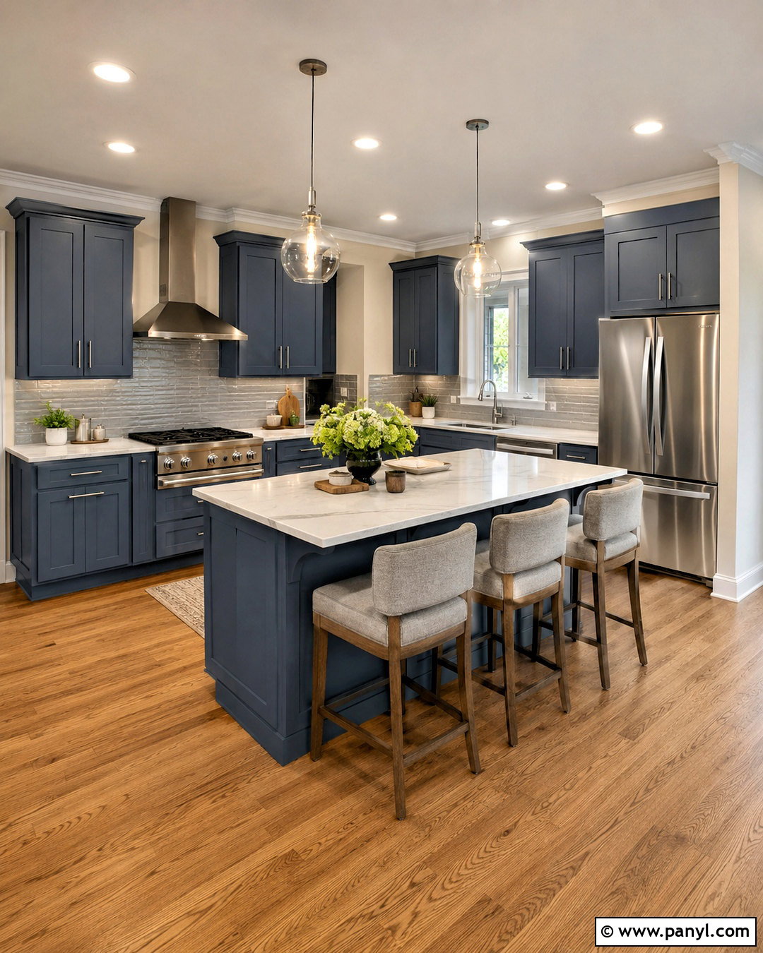 Blue And Gray Kitchen With Quartz - 20 blue kitchens ideas