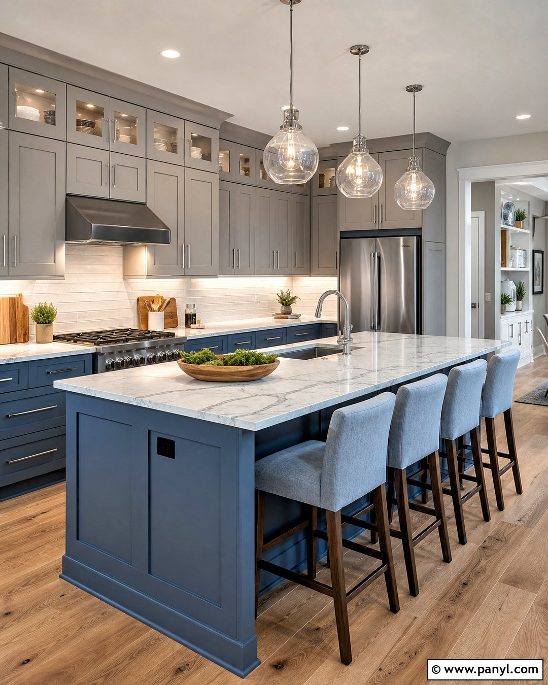 Blue And Gray Kitchen - 20 kitchen with blue accents