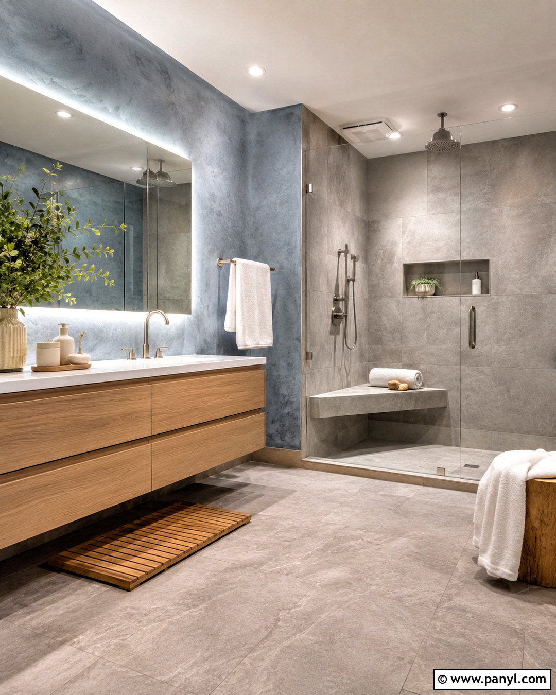 Blue And Gray Spa Bathroom - 20 blue and grey bathroom ideas
