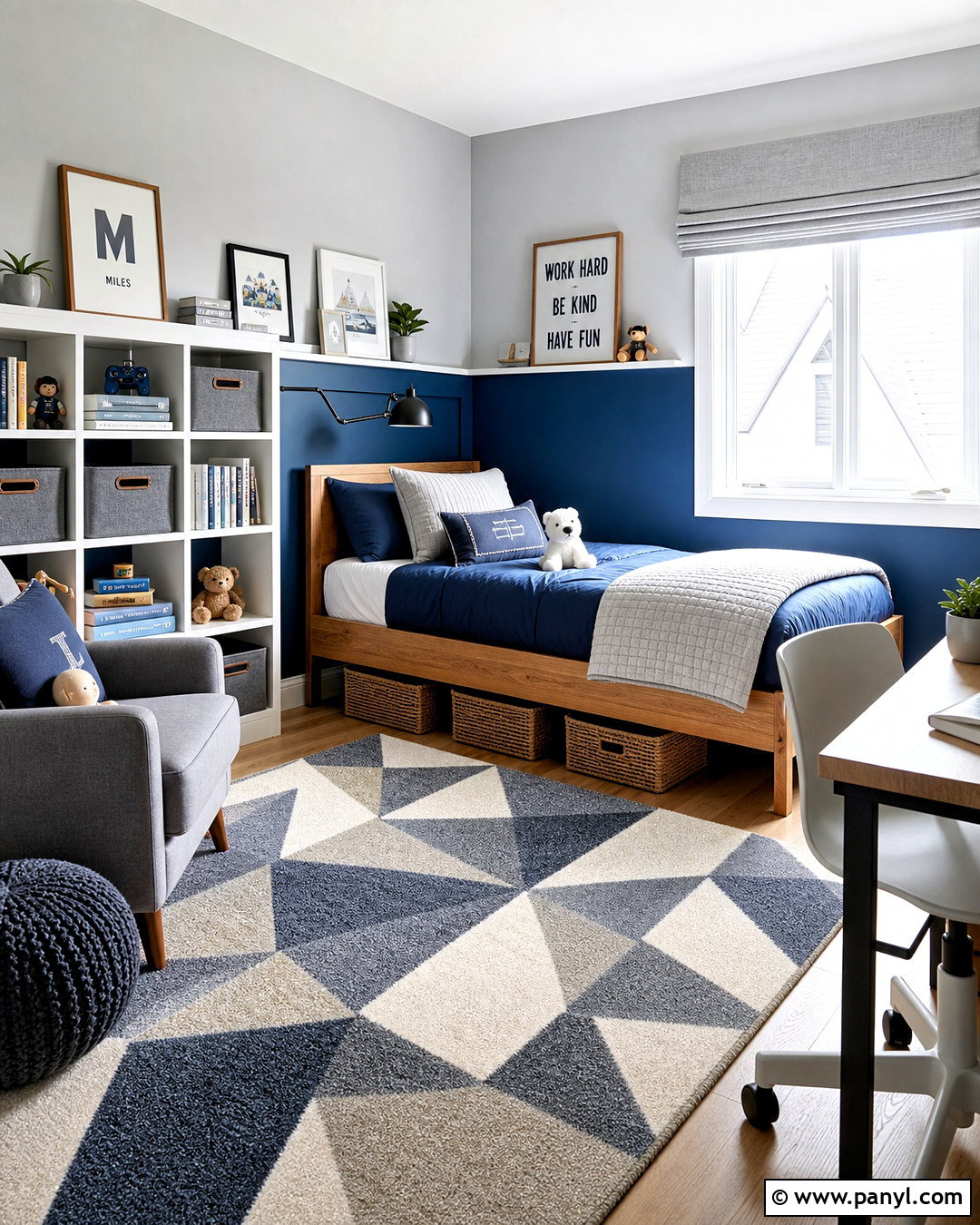 Blue And Gray Two Tone Kids Room - 20 two tone room ideas
