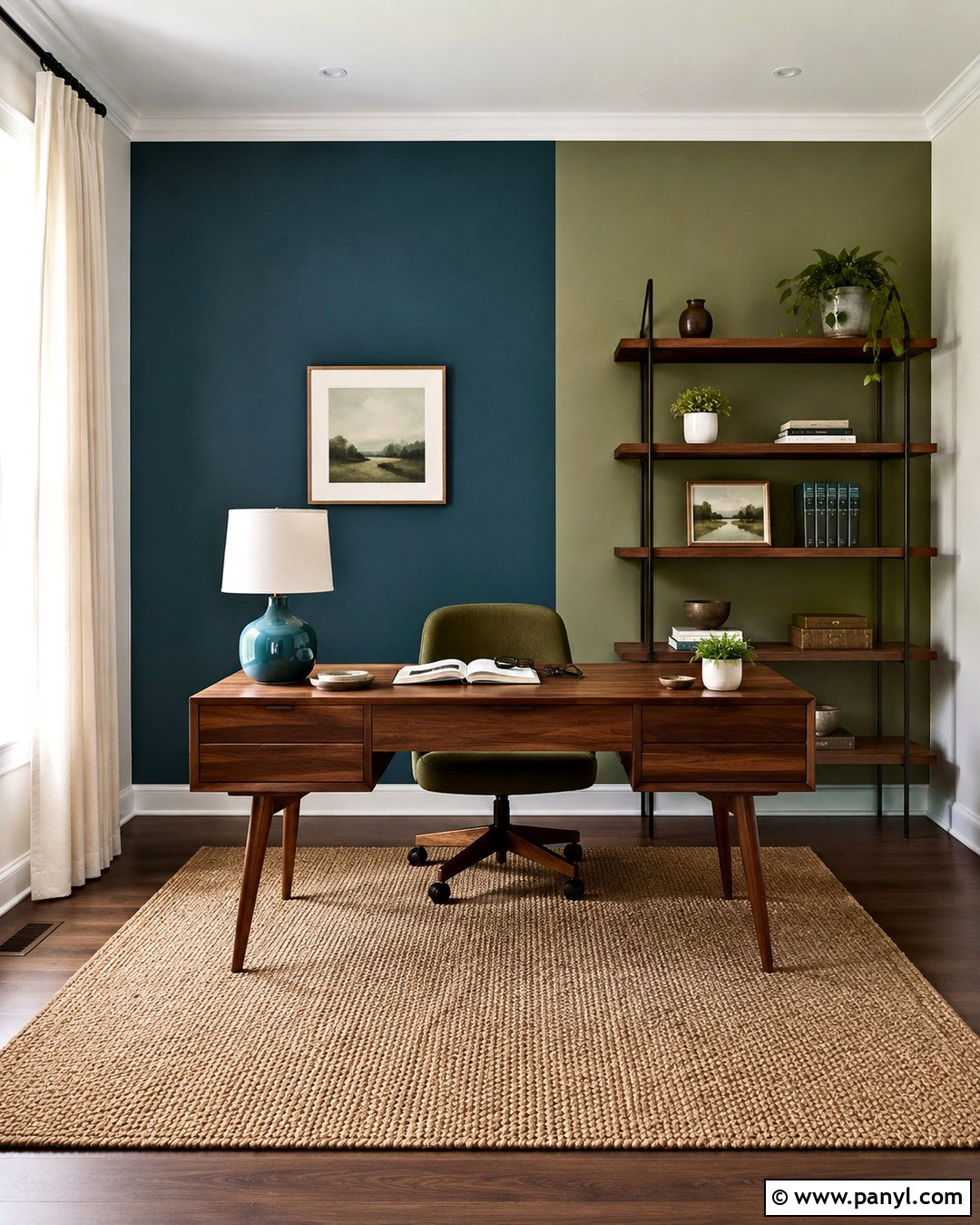 Blue And Green Accent Wall - 20 Two Color Accent Wall Ideas