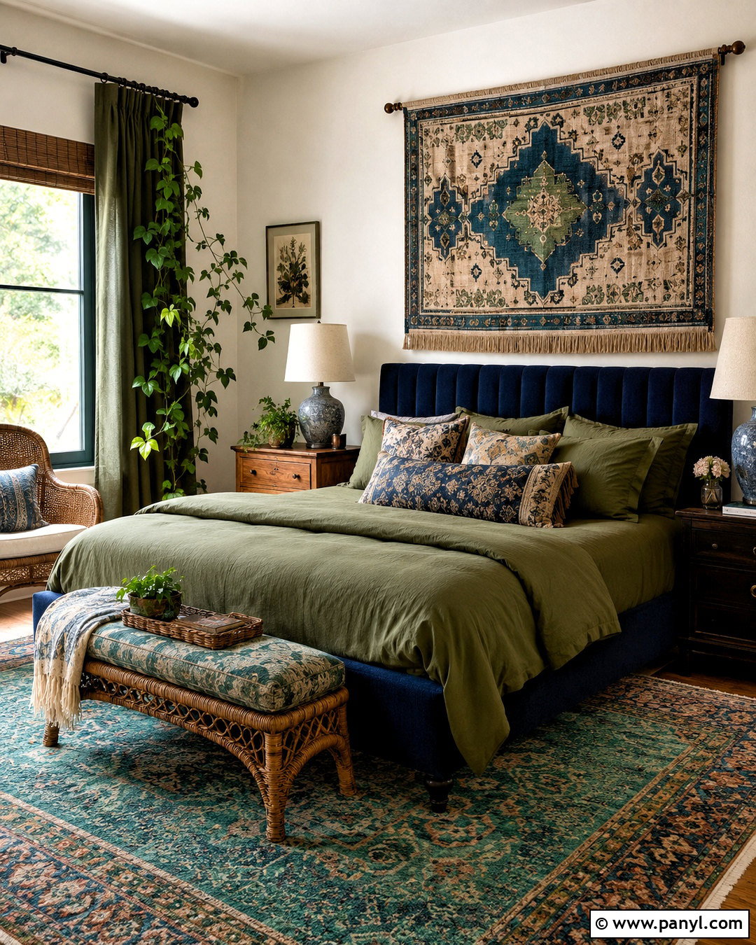 Blue And Green Bohemian Bedroom - 20 blue and green interior design ideas