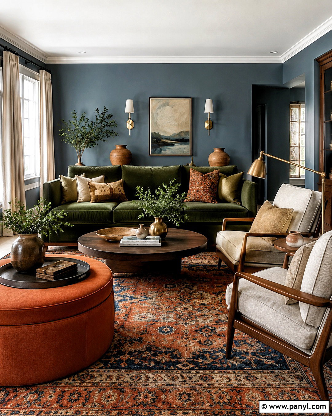 Blue And Green Living Room With Terracotta Accents - 20 blue and green living room color scheme ideas