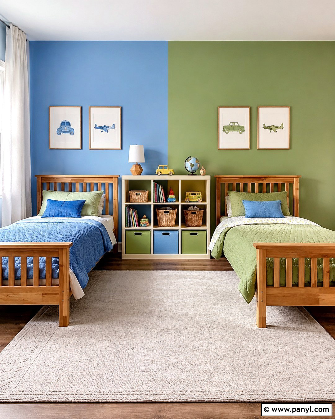 Blue And Green Split Wall Kids Room - 20 Split Wall Color Ideas