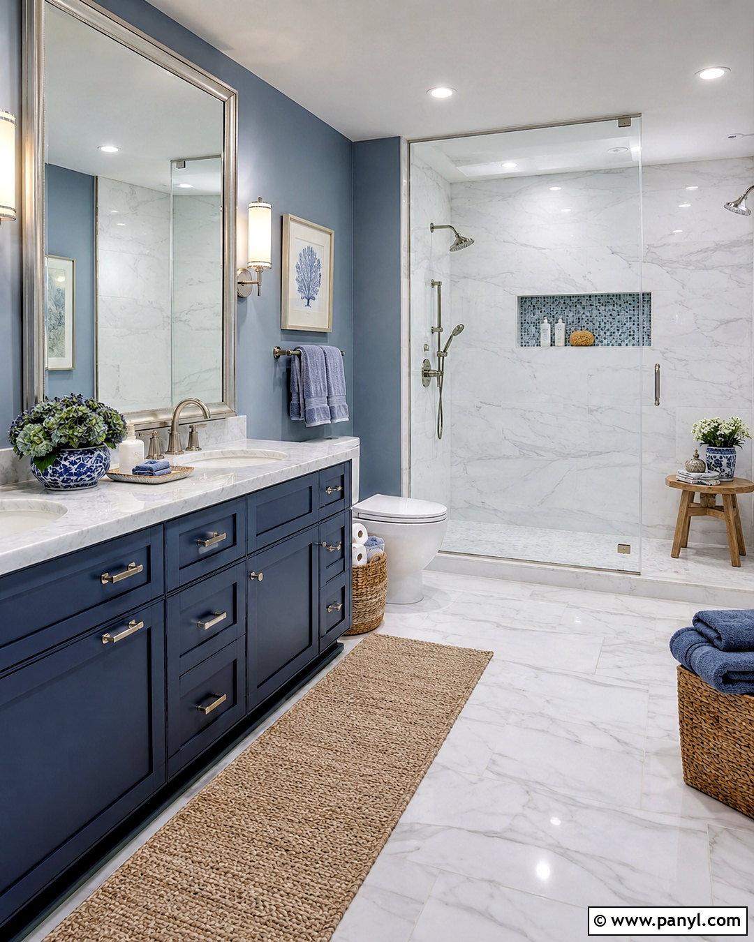 Blue And Marble Bathroom - 20 coastal blue bathroom ideas