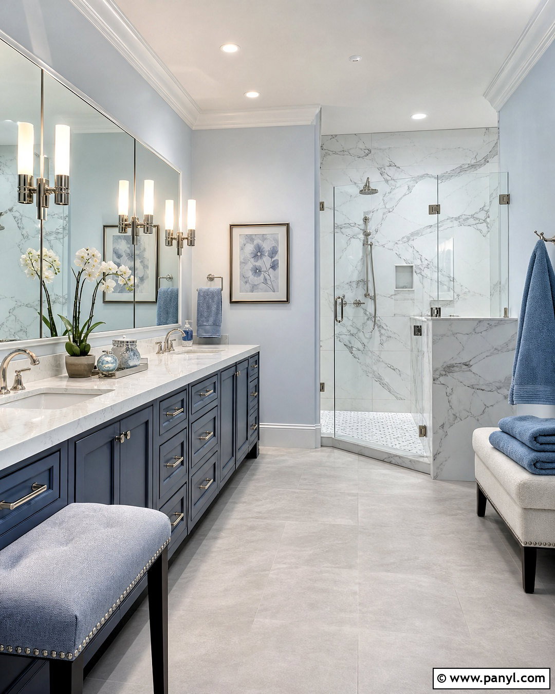 Blue And Marble Bathroom - 20 bathroom remodel blue ideas