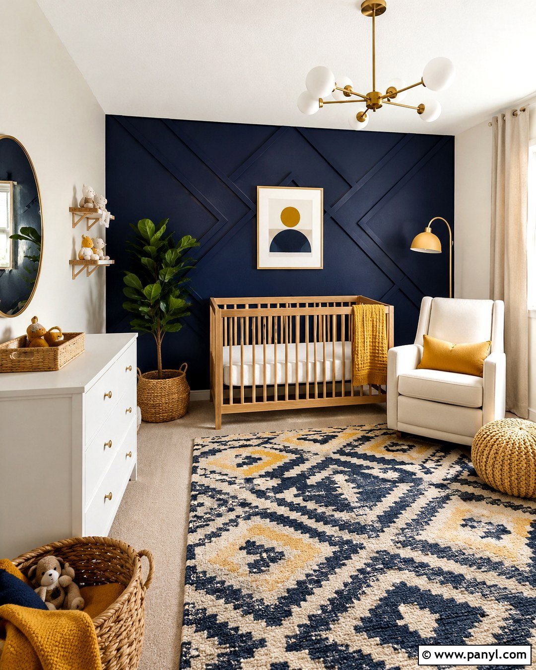 Blue And Mustard Nursery Wall - 20 Blue Accent Wall Nursery Baby Boy Ideas