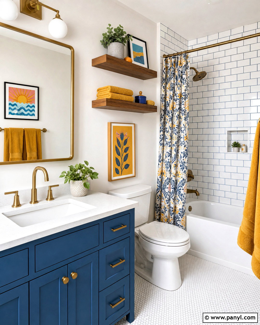 Blue And Mustard Yellow Bathroom - 20 bathroom color schemes blue ideas