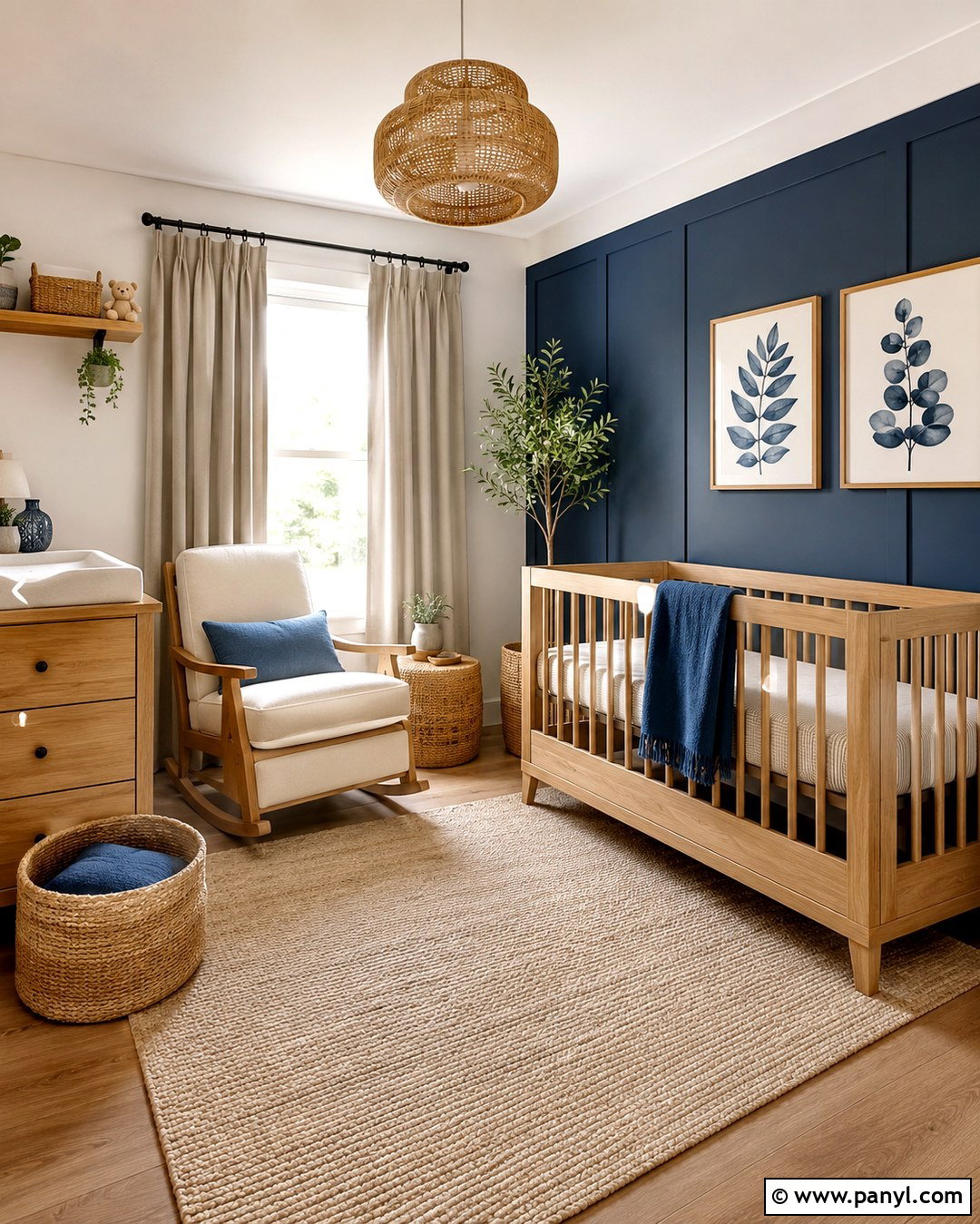 20 Blue Accent Wall Nursery Baby Boy Ideas for a Calm, Cozy Space