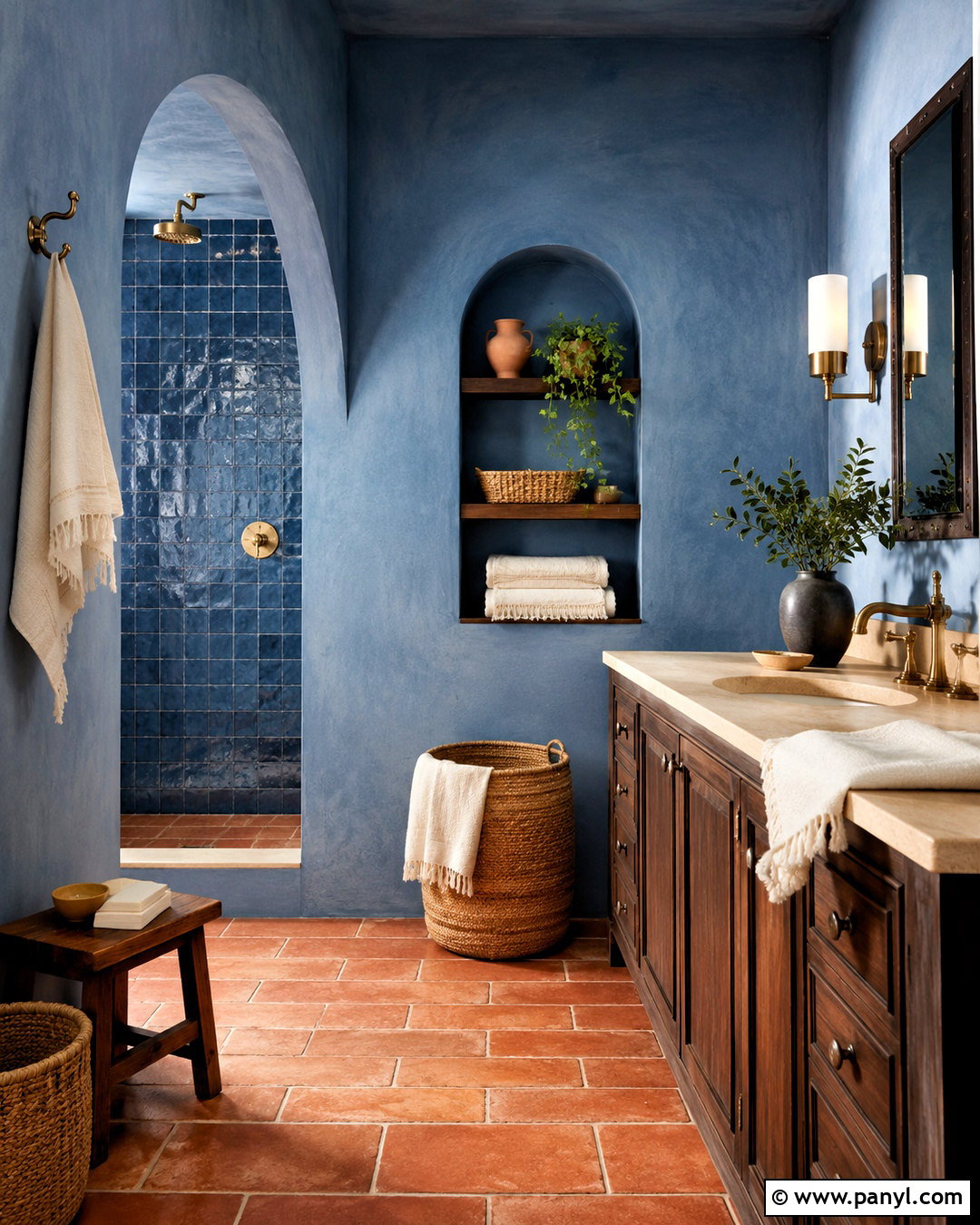 Blue And Orange Mediterranean Bathroom - 20 blue and orange bathroom ideas