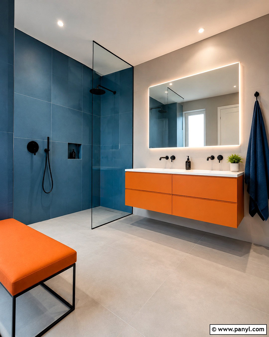 Blue And Orange Modern Bathroom - 20 blue and orange bathroom ideas