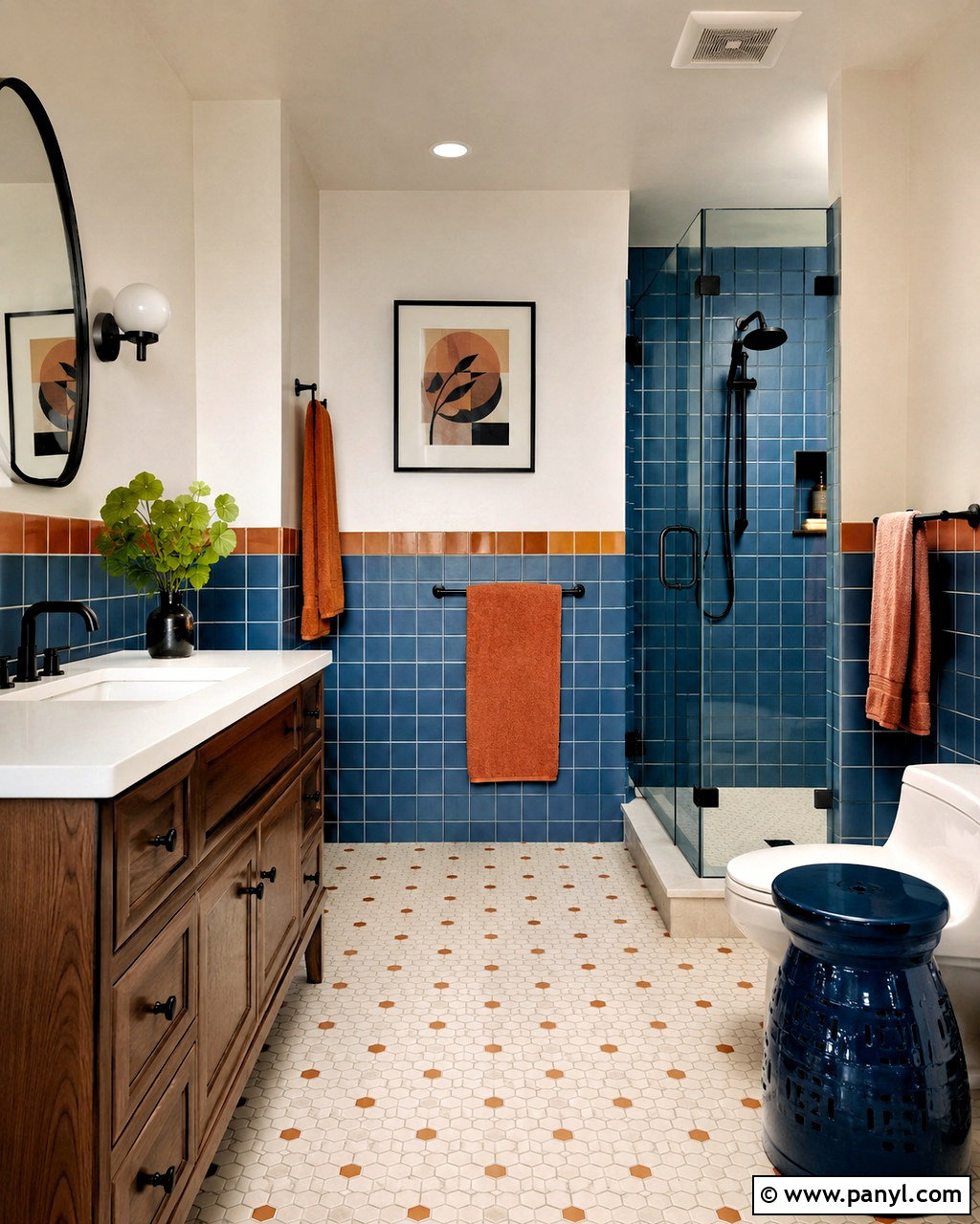 Blue And Orange Tile Bathroom - 20 blue and orange bathroom ideas