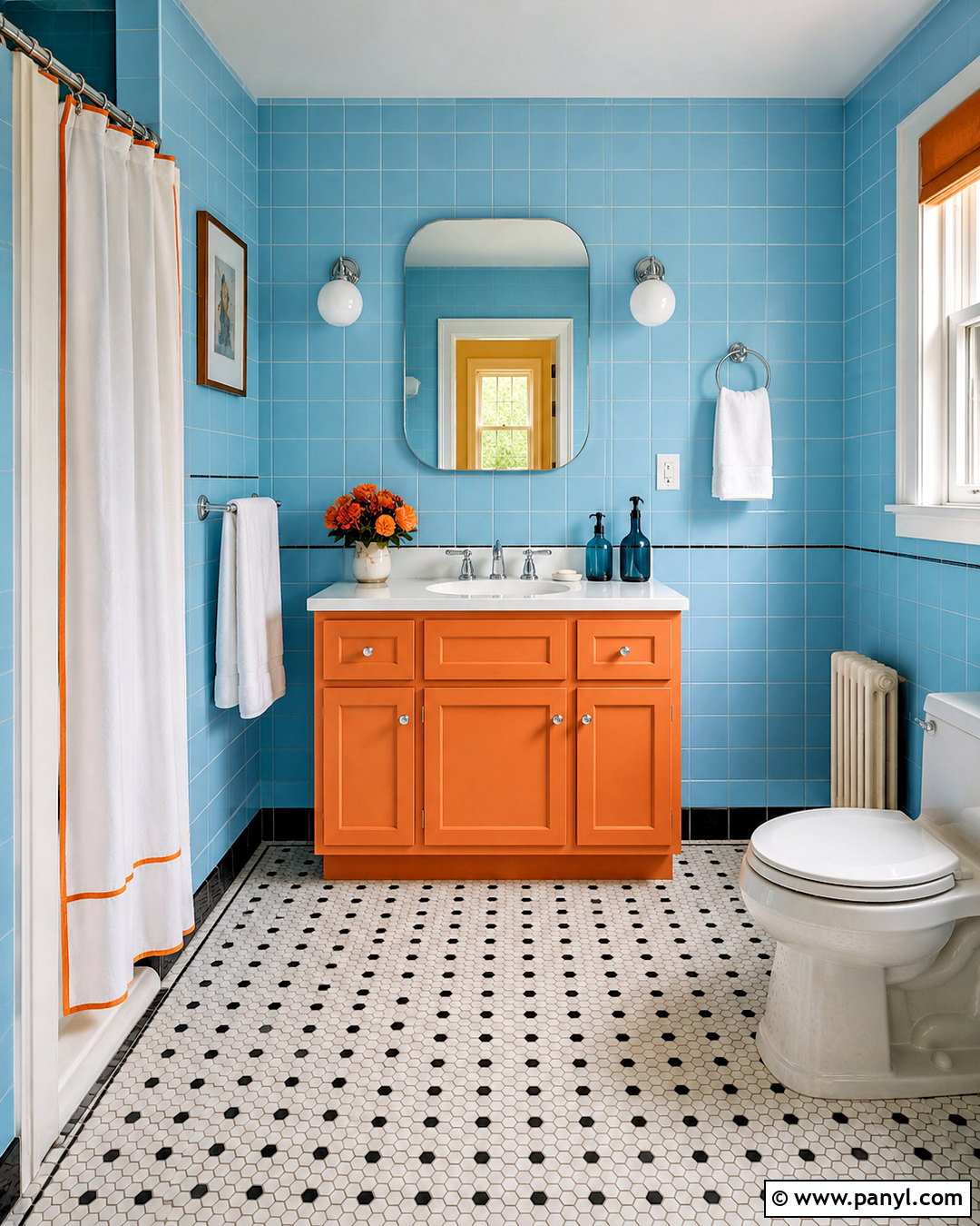 Blue And Orange Vintage Bathroom - 20 blue and orange bathroom ideas