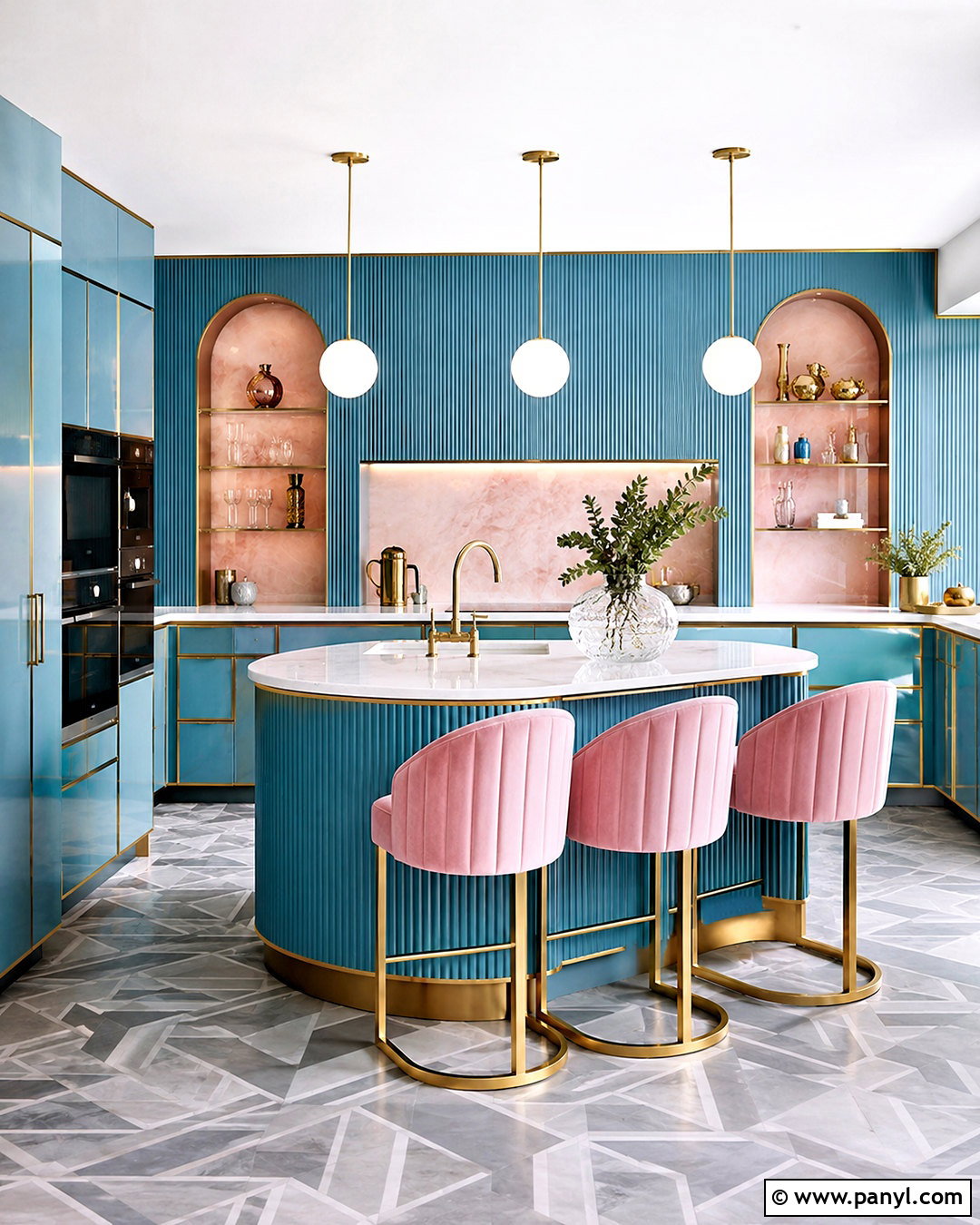 Blue And Pink Art Deco Kitchen - 20 blue and pink kitchen ideas
