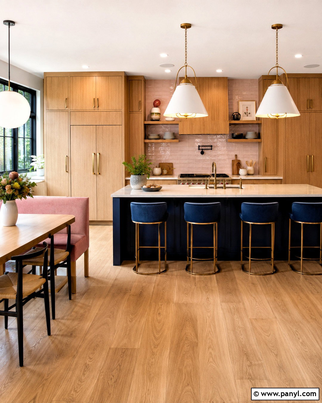 Blue And Pink Kitchen With Wood Cabinets - 20 blue and pink kitchen ideas
