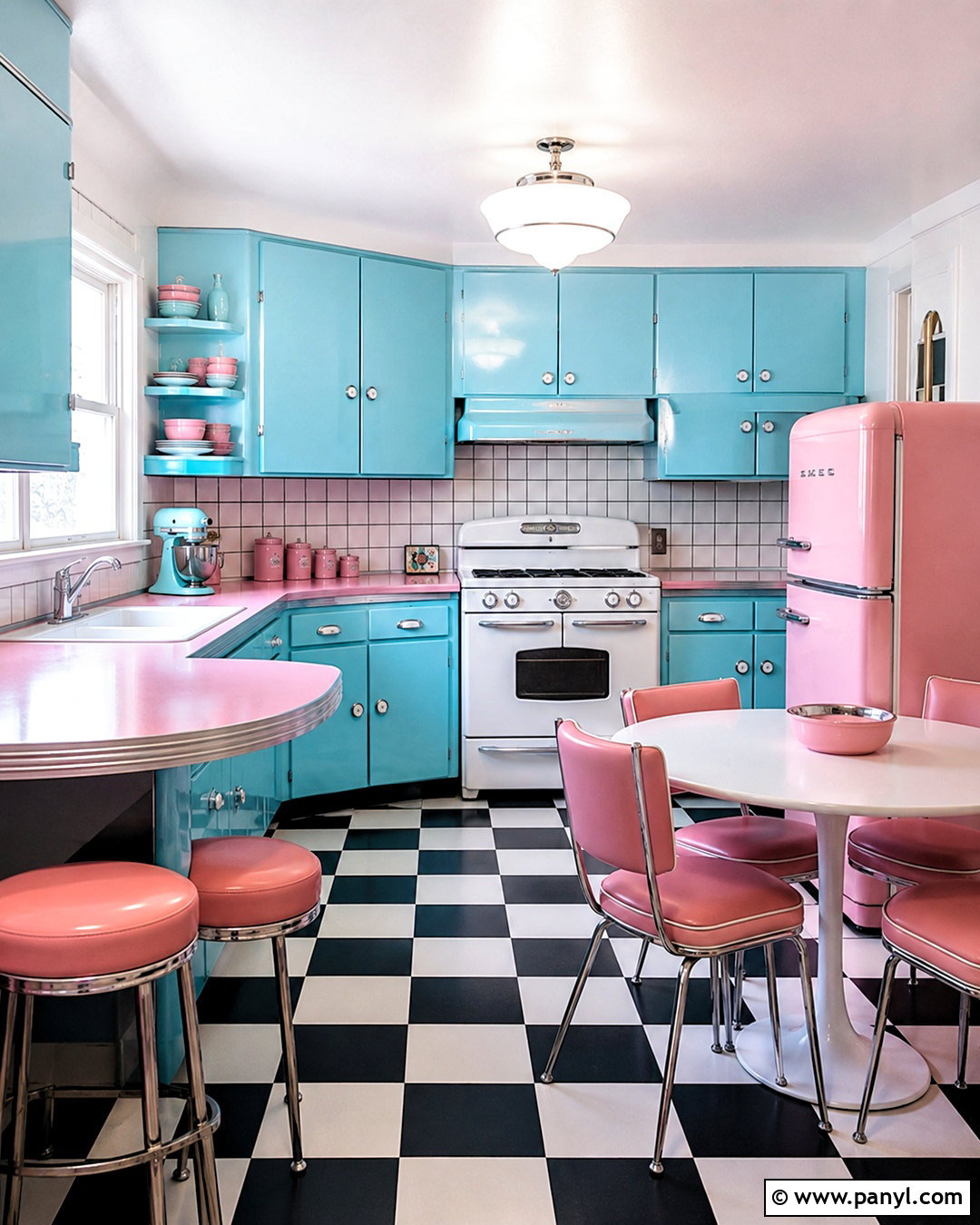 Blue And Pink Retro Kitchen - 20 blue and pink kitchen ideas