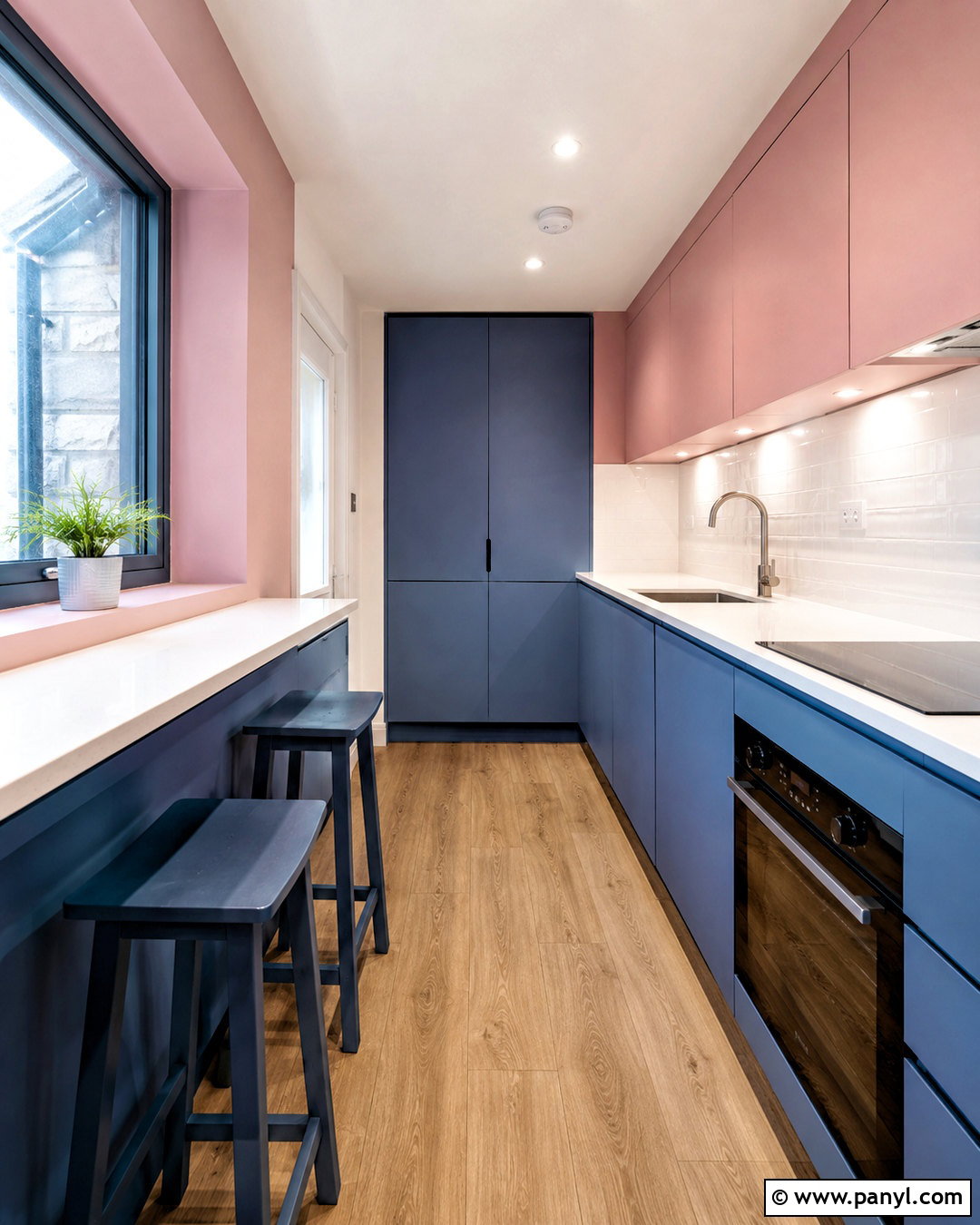 Blue And Pink Small Galley Kitchen - 20 blue and pink kitchen ideas