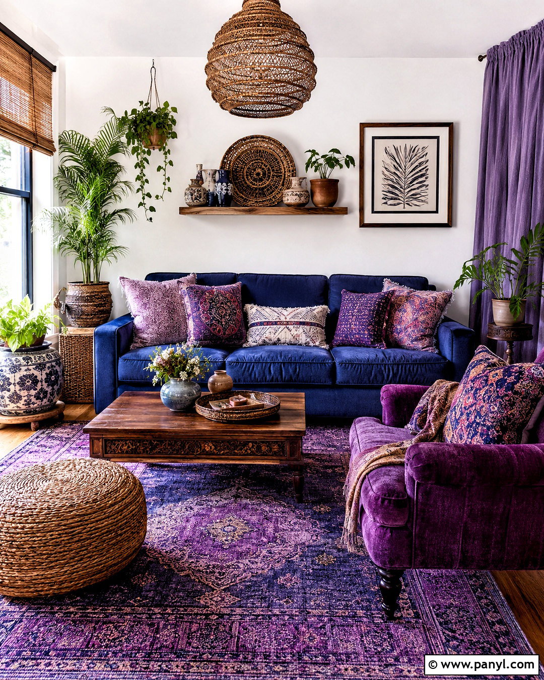 Blue And Purple Boho Living Room - 20 blue and purple living room ideas