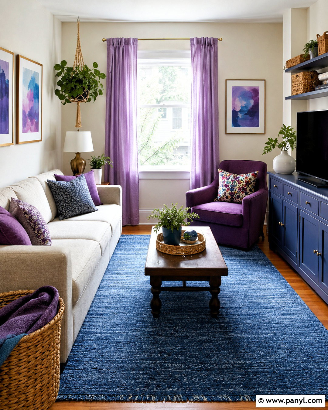 Blue And Purple Budget Living Room - 20 blue and purple living room ideas