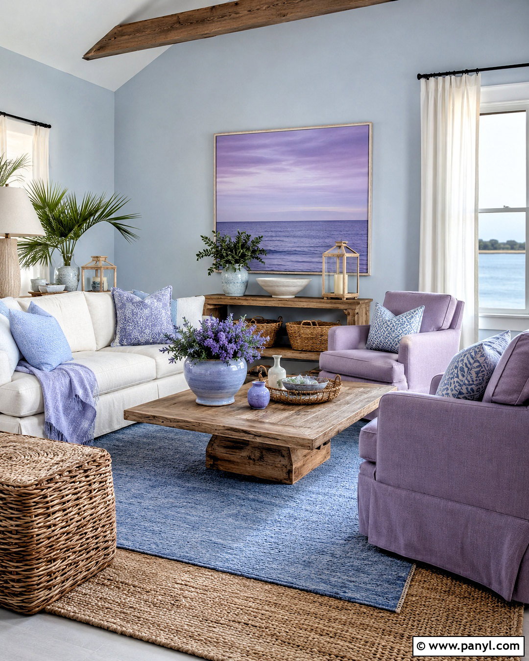 Blue And Purple Coastal Living Room - 20 blue and purple living room ideas