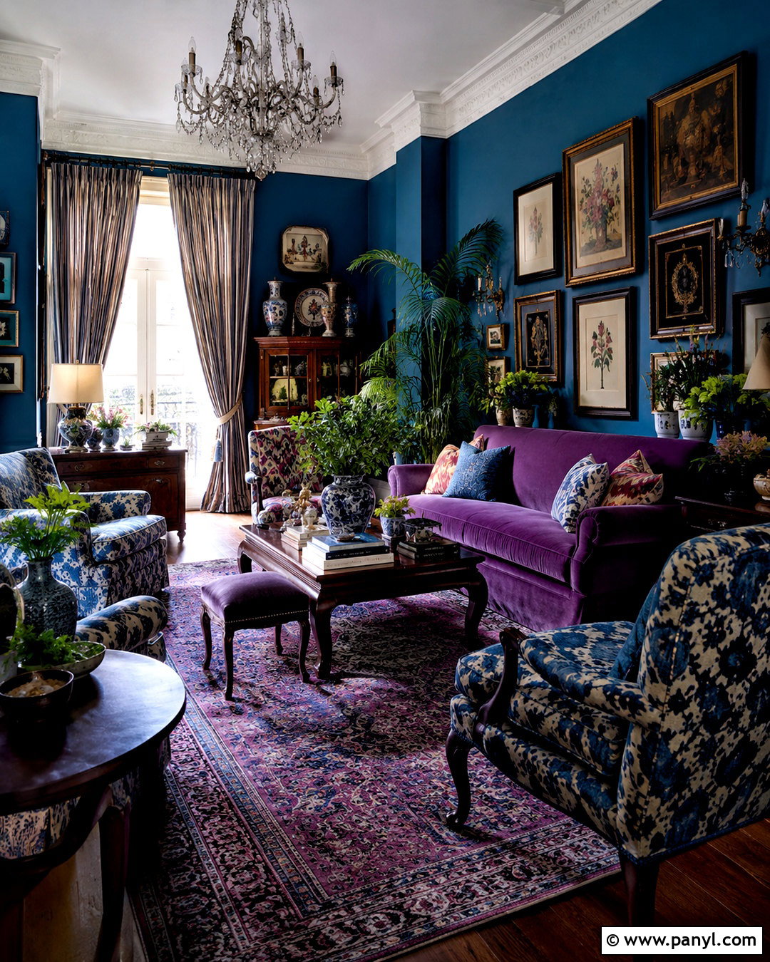 Blue And Purple Maximalist Living Room - 20 blue and purple living room ideas