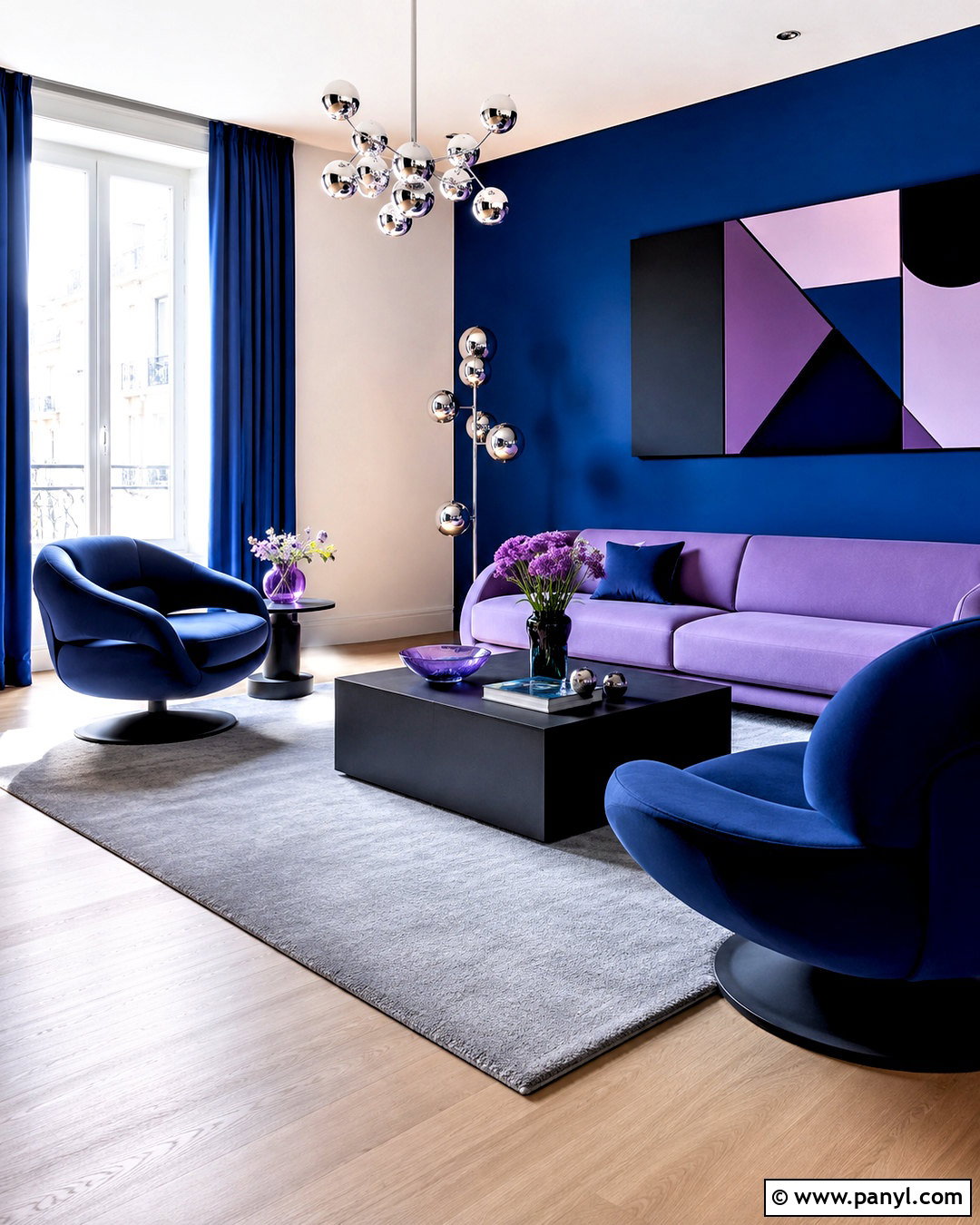 Blue And Purple Modern Living Room - 20 blue and purple living room ideas