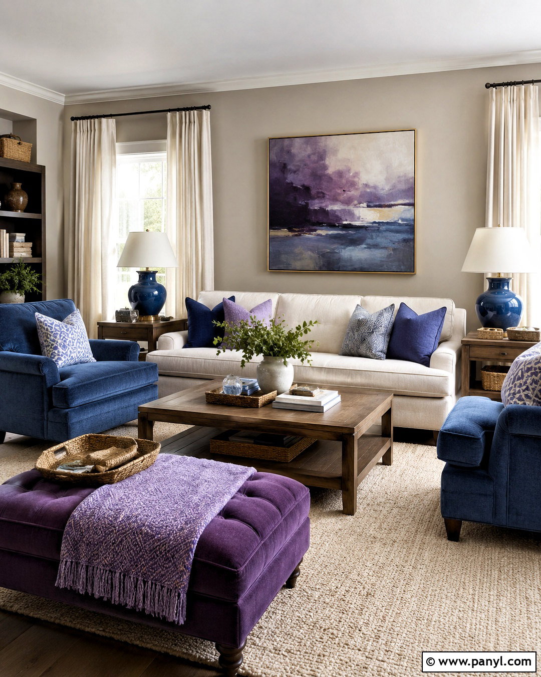 Blue And Purple Neutral Living Room - 20 blue and purple living room ideas