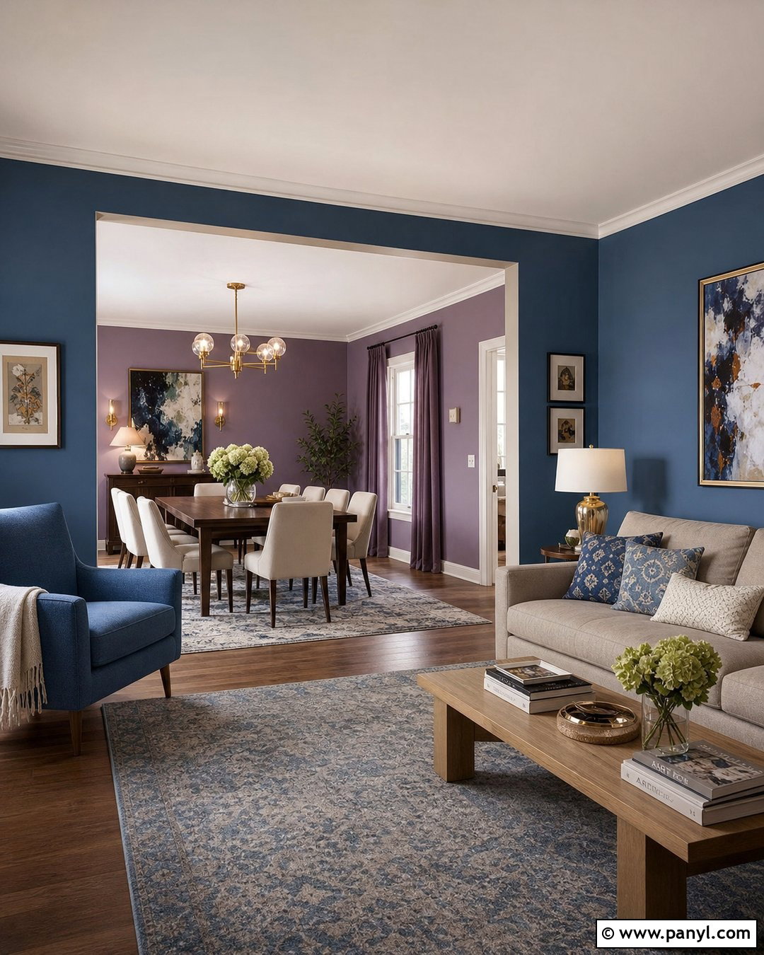 Blue And Purple Open Plan Walls - 25 Blue And Purple Wall Paint Ideas