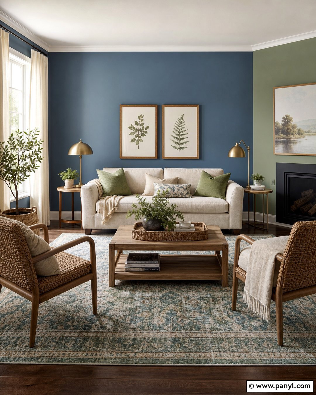 Blue And Sage Green Living Room Walls - 20 Room With Different Colored Walls